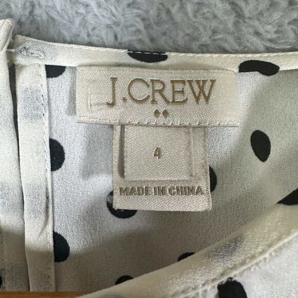 J Crew Polka Dot Sleeveless Flounce Top Size 4 - Picture 6 of 10